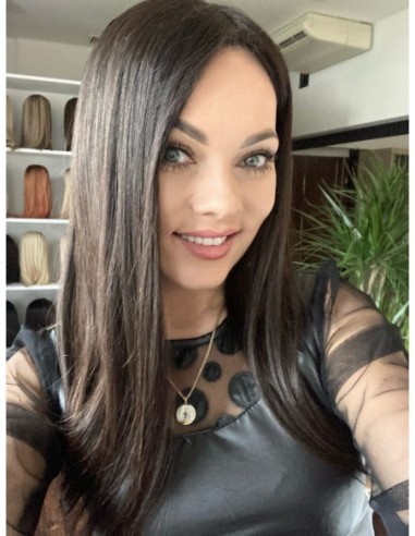 Ina 50 cm silk top-topper z włosów naturalnych