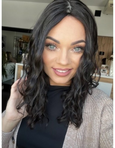 "INA 35-PREMIUM" TOPPER Z WŁOSÓW NATURALNYCH  KRĘCONYCH