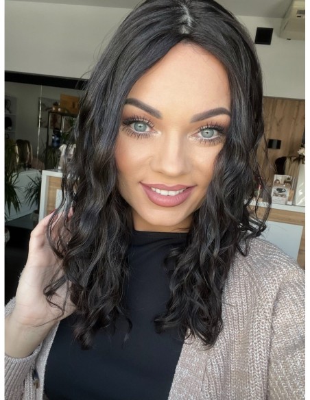 "INA 35-PREMIUM" TOPPER Z WŁOSÓW NATURALNYCH  KRĘCONYCH