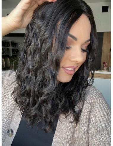 "INA 35-PREMIUM" TOPPER Z WŁOSÓW NATURALNYCH  KRĘCONYCH