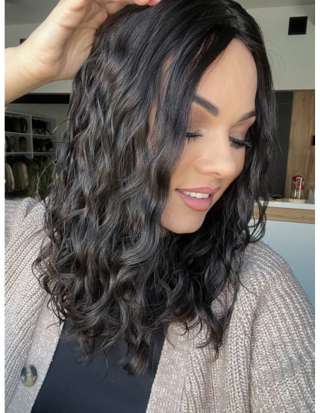 "INA 35-PREMIUM" TOPPER Z WŁOSÓW NATURALNYCH  KRĘCONYCH