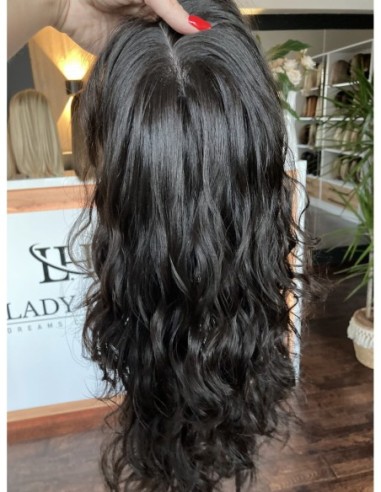 "INA 35-PREMIUM" TOPPER Z WŁOSÓW NATURALNYCH  KRĘCONYCH