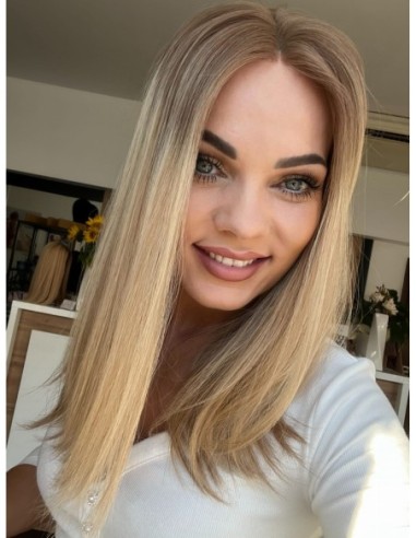 LIWIA 40 CM LACE FRONT-TOPPER Z WŁOSÓW NATURALNYCH