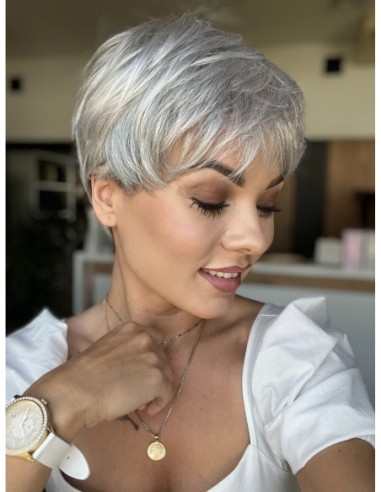 Holly Salt Pepper-Peruka z włosów syntetycznych NAH