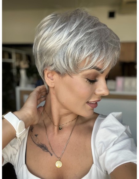 Holly Salt Pepper-Peruka z włosów syntetycznych NAH