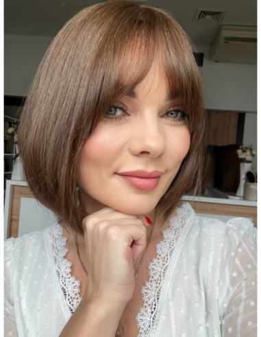 RINA MS 30 CM"S"-PERUKA Z  WŁOSÓW NATURALNYCH Z GRZYWKĄ