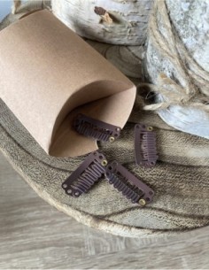 Spinki clip-in  4 sztuki-brązowe  do topperów Joni