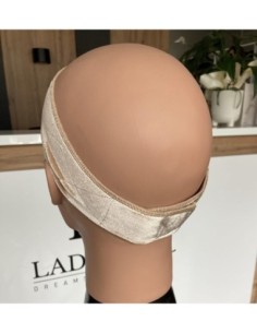 Opaska welurowa pod perukę-beżowa 2