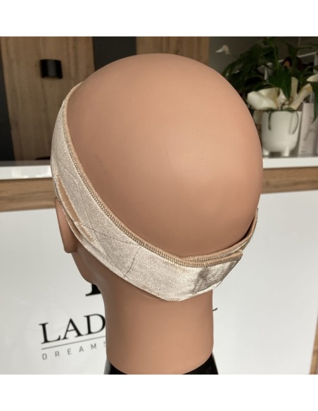 Opaska welurowa pod perukę-beżowa