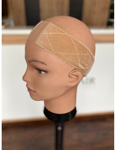 Opaska welurowa pod perukę-beżowa