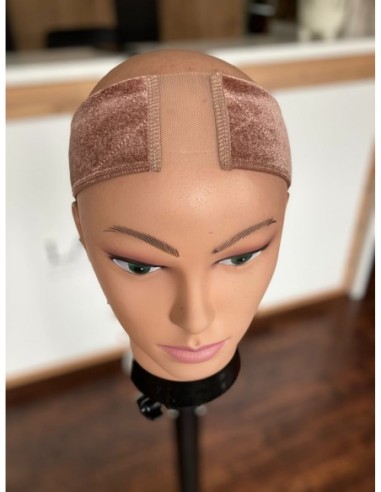Opaska welurowa pod perukę-jasny brąz