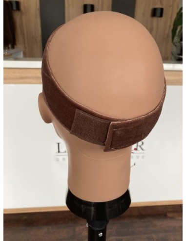 Opaska welurowa pod perukę-jasny brąz