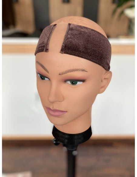 Opaska welurowa pod perukę-ciemny brąz