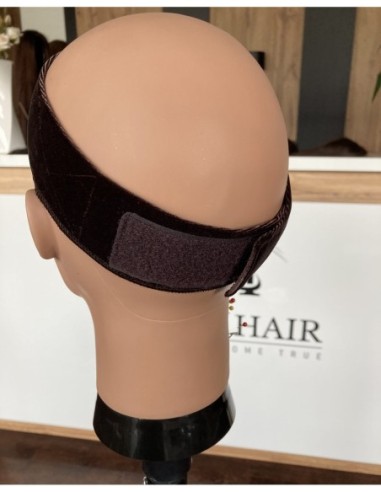 Opaska welurowa pod perukę-ciemny brąz