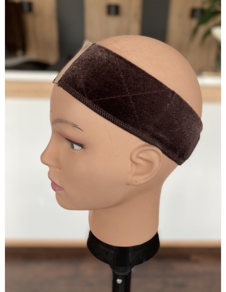 Opaska welurowa pod perukę-ciemny brąz