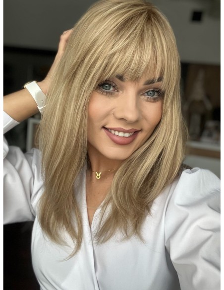 "MEGAN 608 "40-45 PERUKA Z WŁOSÓW NATURALNYCH  Z GRZYWKĄ