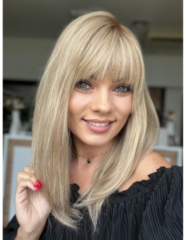 "MEGAN 608 "40-45 PERUKA Z WŁOSÓW NATURALNYCH  Z GRZYWKĄ