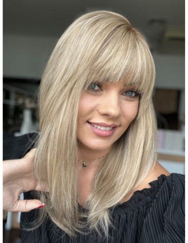 "MEGAN 608 "40-45 PERUKA Z WŁOSÓW NATURALNYCH  Z GRZYWKĄ