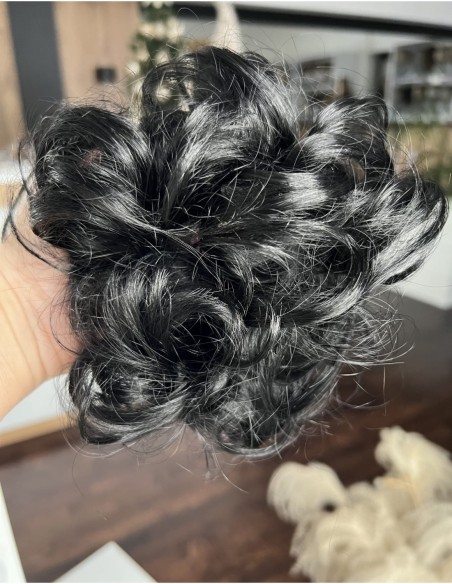 Gumka z włosów naturalnych kruczo-czarny