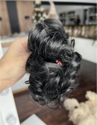 Gumka z włosów naturalnych kruczo-czarny