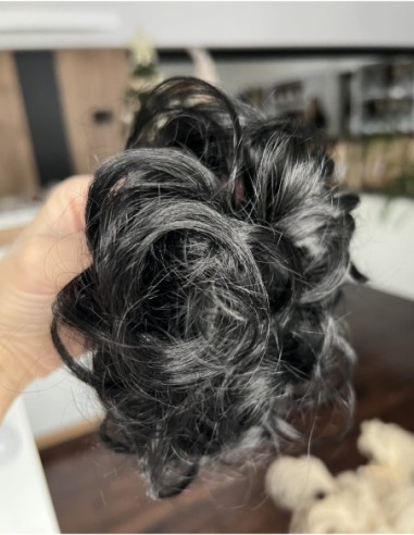 Gumka z włosów naturalnych kruczo-czarny