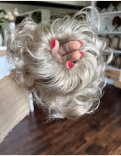 Gumka z włosów naturalnych chłodny silver 2