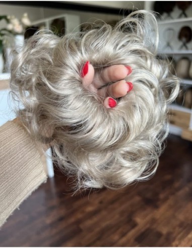 Gumka z włosów naturalnych chłodny silver