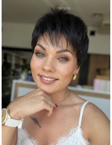 Mona-Krótka peruka z włosów naturalnych