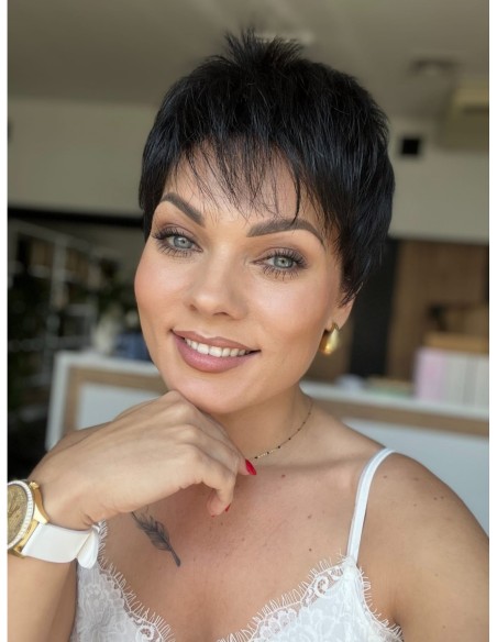 Mona-Krótka peruka z włosów naturalnych