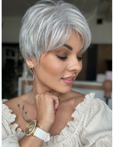 Izar Salt Pepper -Peruka z włosów syntetycznych NAH