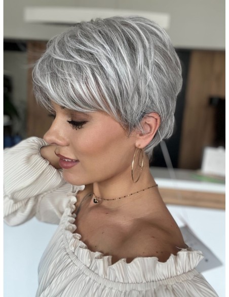 Izar Salt Pepper -Peruka z włosów syntetycznych NAH