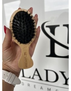 Mini Szczotka do peruk i topperów  z włosów naturalnych z naturalnego bambusa z włosia dzika Lady Hair