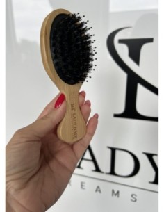 Mini Szczotka do peruk i topperów  z włosów naturalnych z naturalnego bambusa z włosia dzika Lady Hair 2