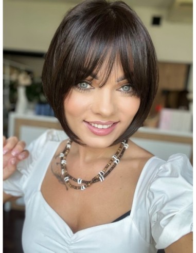 Ina 25cm silk top z grzywką -topper z włosów naturalnych