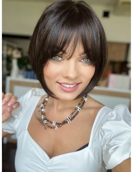 Ina 25cm silk top z grzywką -topper z włosów naturalnych