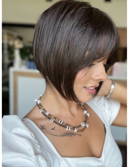 Ina 25cm silk top z grzywką -topper z włosów naturalnych