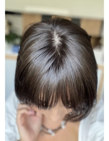 Ina 25cm silk top z grzywką -topper z włosów naturalnych