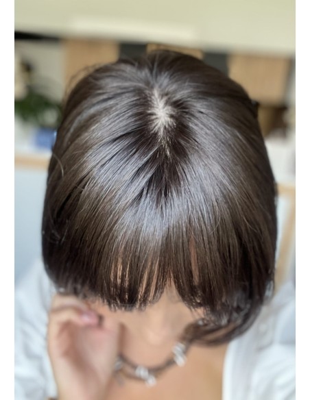 Ina 25cm silk top z grzywką -topper z włosów naturalnych