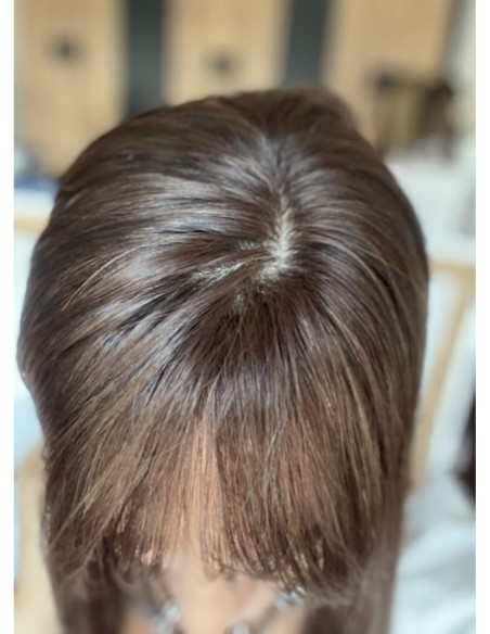 Nila 45cm z grzywką  silk top-topper z włosów naturalnych   z możliwością podklejania