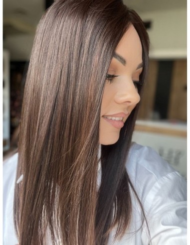 Nila 45cm z grzywką  silk top-topper z włosów naturalnych   z możliwością podklejania