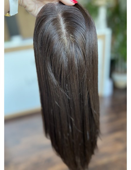 Nila 45cm z grzywką  silk top-topper z włosów naturalnych   z możliwością podklejania