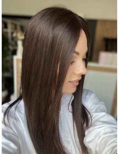 Nila 45cm z grzywką  silk top-topper z włosów naturalnych   z możliwością podklejania