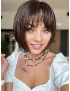 Nila 25 cm z grzywką  silk top-topper z włosów naturalnych