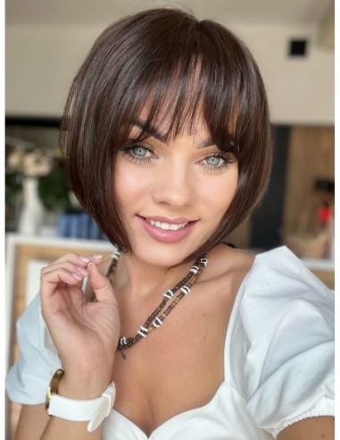 Nila 25 cm z grzywką  silk top-topper z włosów naturalnych