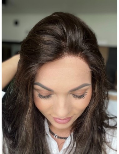 "SIA 45" PERUKA Z WŁOSÓW NATURALNYCH FALOWANYCH "M"