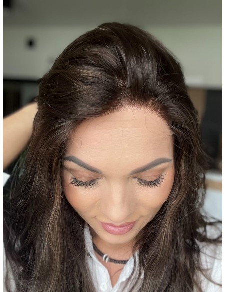 "SIA 45" PERUKA Z WŁOSÓW NATURALNYCH FALOWANYCH "M"