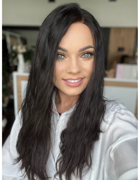 "INA 55" PERUKA Z WŁOSÓW NATURALNYCH FALOWANYCH "M"