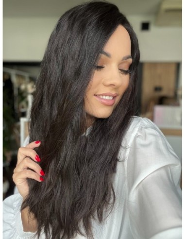 "INA 55" PERUKA Z WŁOSÓW NATURALNYCH FALOWANYCH "M"