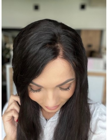 "INA 55" PERUKA Z WŁOSÓW NATURALNYCH FALOWANYCH "M"