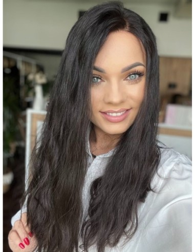 "INA 55" PERUKA Z WŁOSÓW NATURALNYCH FALOWANYCH "M"